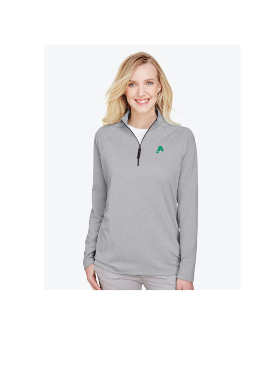 Women's CrownLux Performance® Clubhouse Micro-Stripe Quarter-Zip Pullover