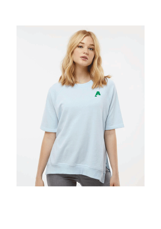 Women's French Terry Short Sleeve Crewneck Pullover