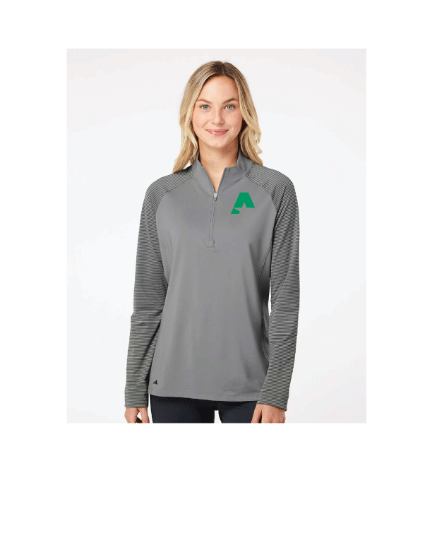 Adidas® Women's Stripe Block Quarter-Zip Pullover