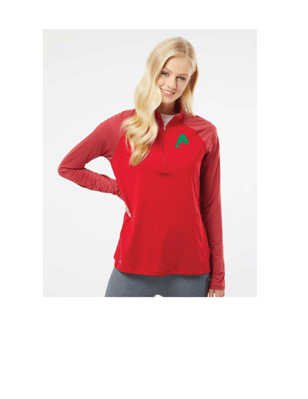 Adidas® Women's Stripe Block Quarter-Zip Pullover