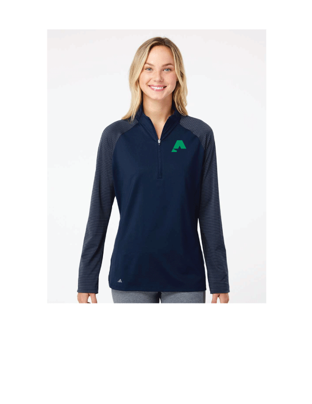 Adidas® Women's Stripe Block Quarter-Zip Pullover